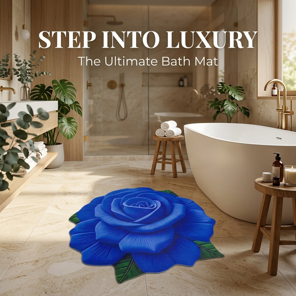 Premium 3D Rose Flower Floor Mat & Wall Decor | Luxury Welcome Mat (60x60cm)