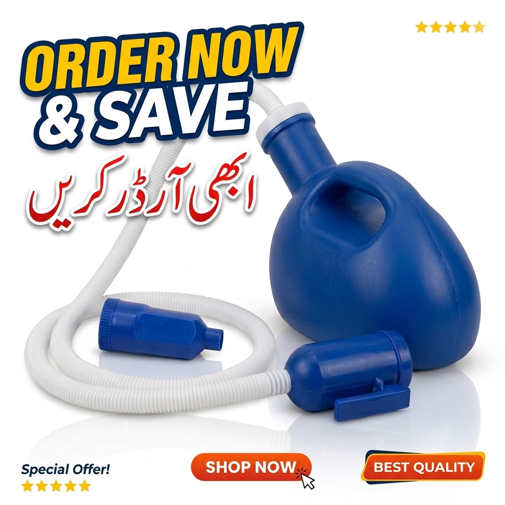 Portable Urine Bottle for Men with Flexible Tube for Senior Care & Travel
