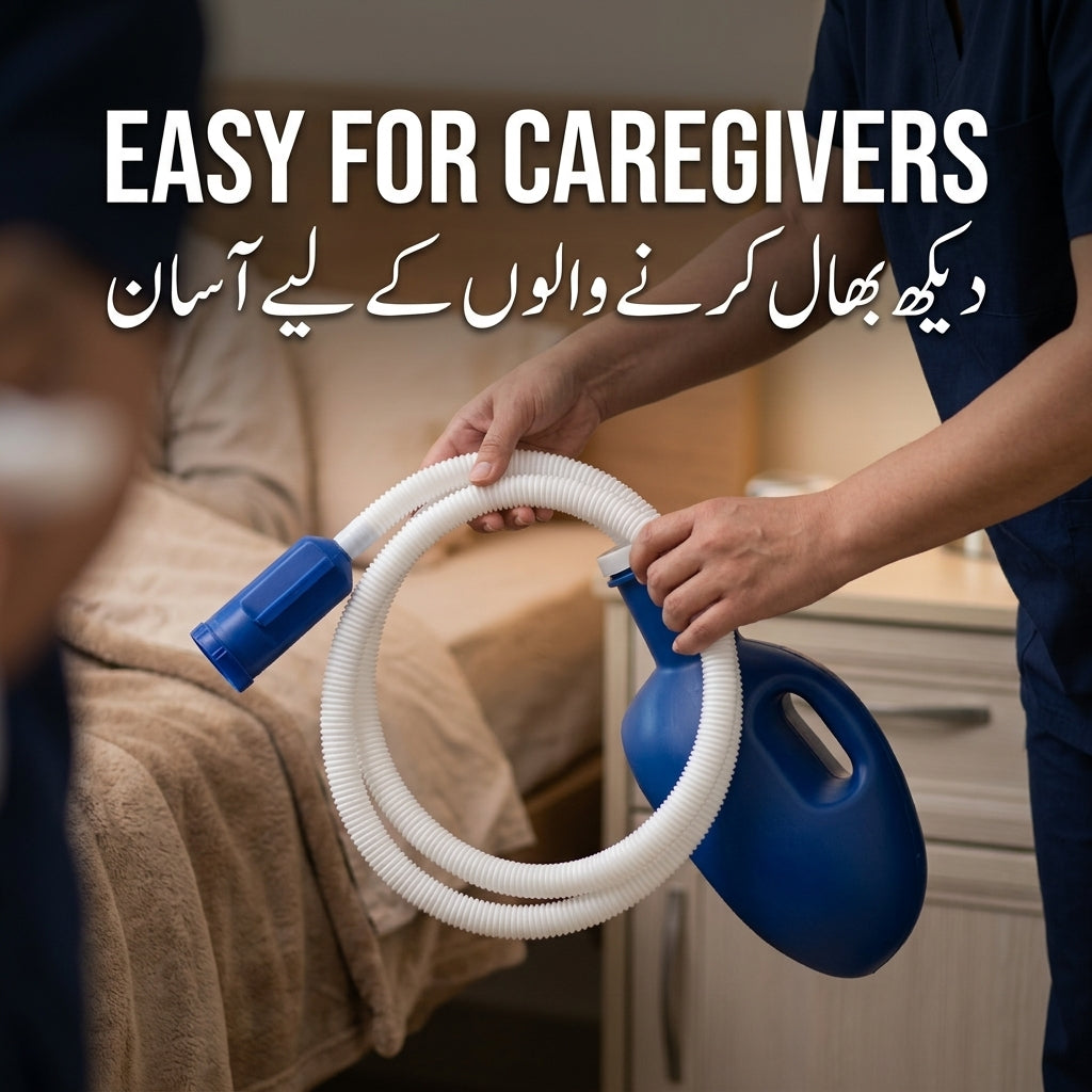 Portable Urine Bottle for Men with Flexible Tube for Senior Care & Travel