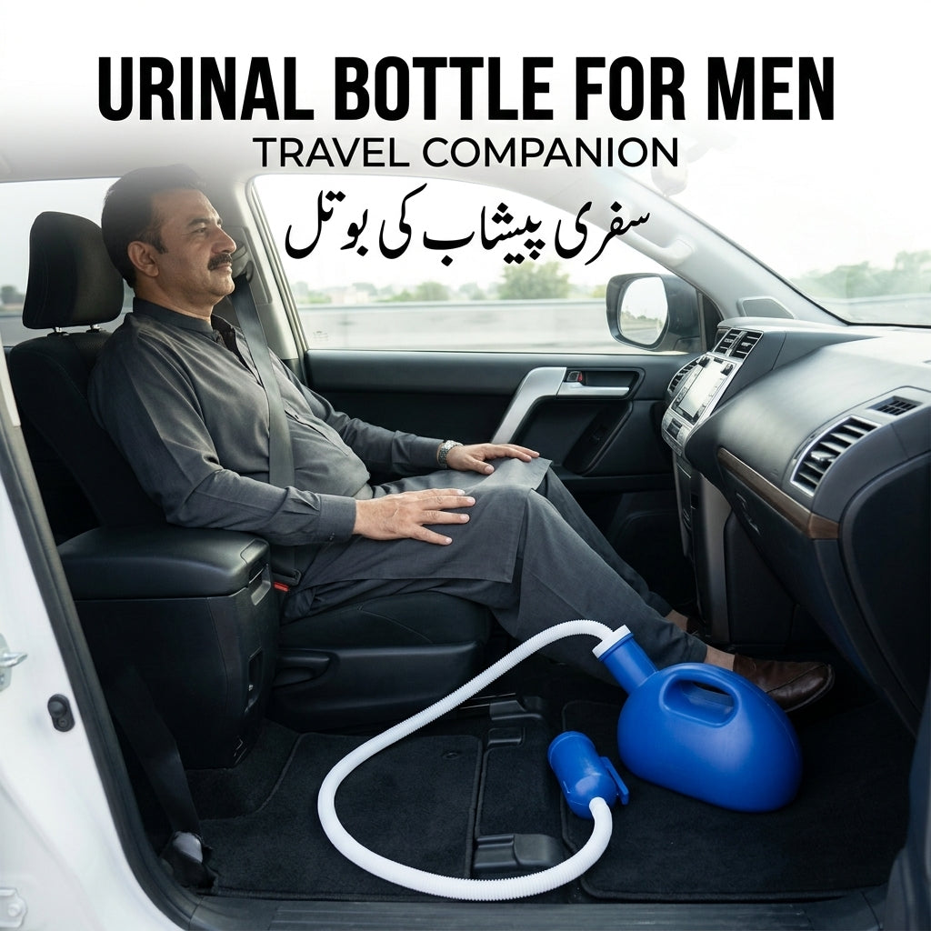 Portable Urine Bottle for Men with Flexible Tube for Senior Care & Travel