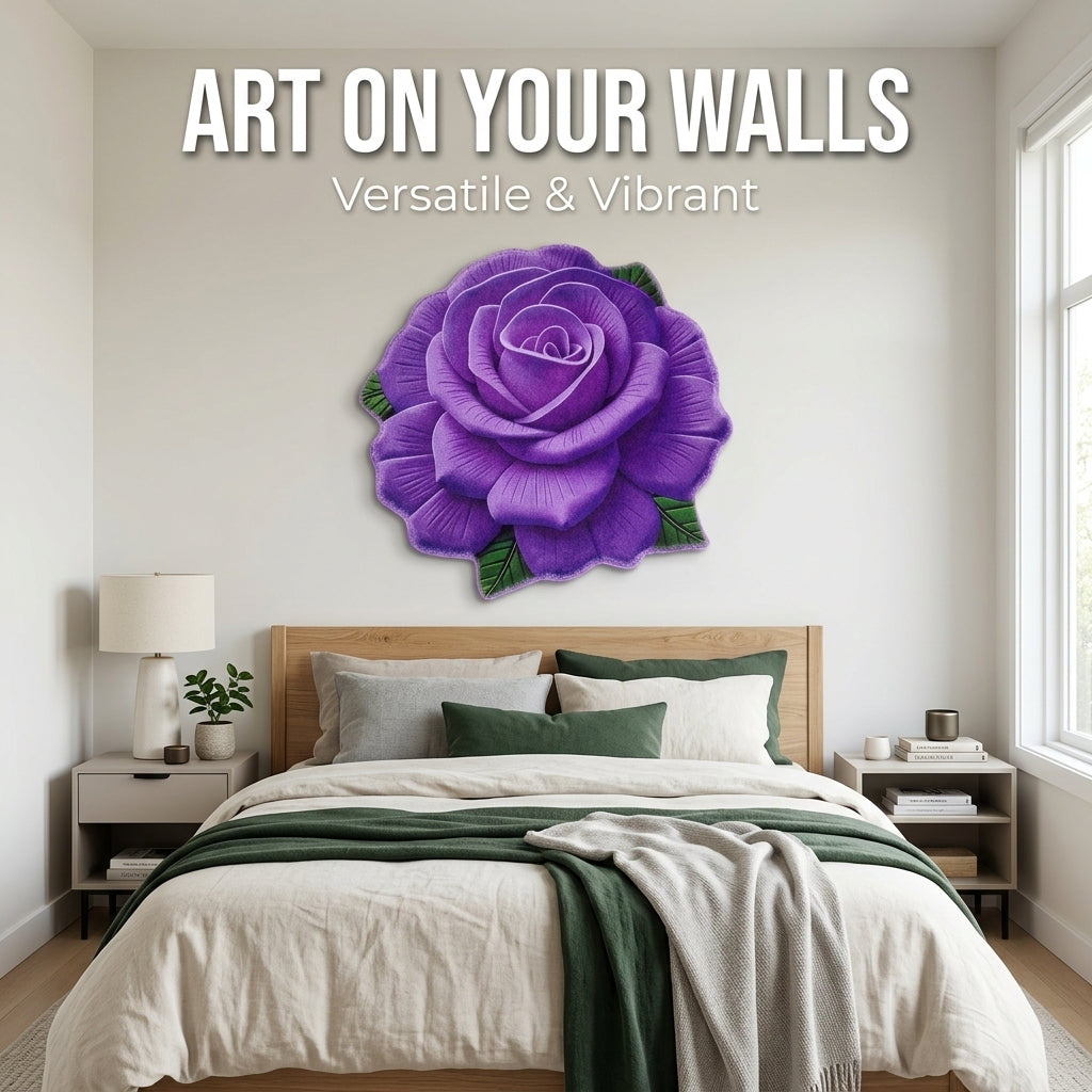 Premium 3D Rose Flower Floor Mat & Wall Decor | Luxury Welcome Mat (60x60cm)