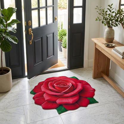 Premium 3D Rose Flower Floor Mat & Wall Decor | Luxury Welcome Mat (60x60cm)