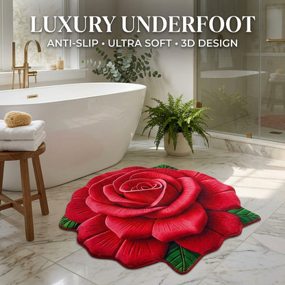 Premium 3D Rose Flower Floor Mat & Wall Decor | Luxury Welcome Mat (60x60cm)
