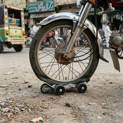 Bike puncture wheel puller moving trolley for petrol motorcycles