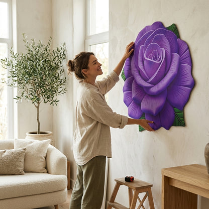 Premium 3D Rose Flower Floor Mat & Wall Decor | Luxury Welcome Mat (60x60cm)