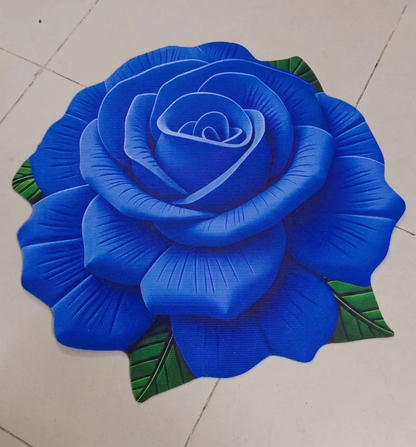 Premium 3D Rose Flower Floor Mat & Wall Decor | Luxury Welcome Mat (60x60cm)